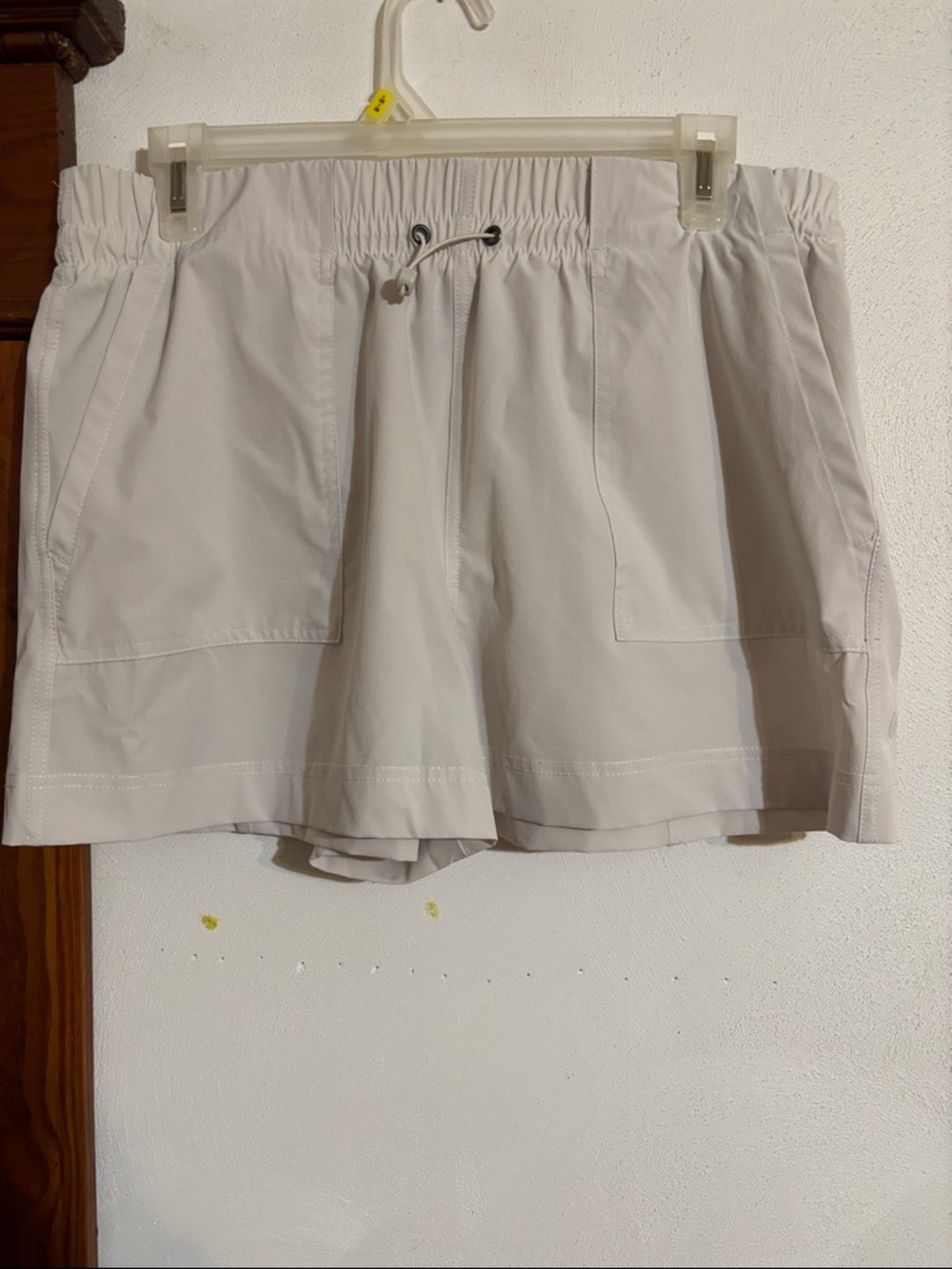 Avia Light Beige Women's Athletic Drawstring Shorts with Front Pockets